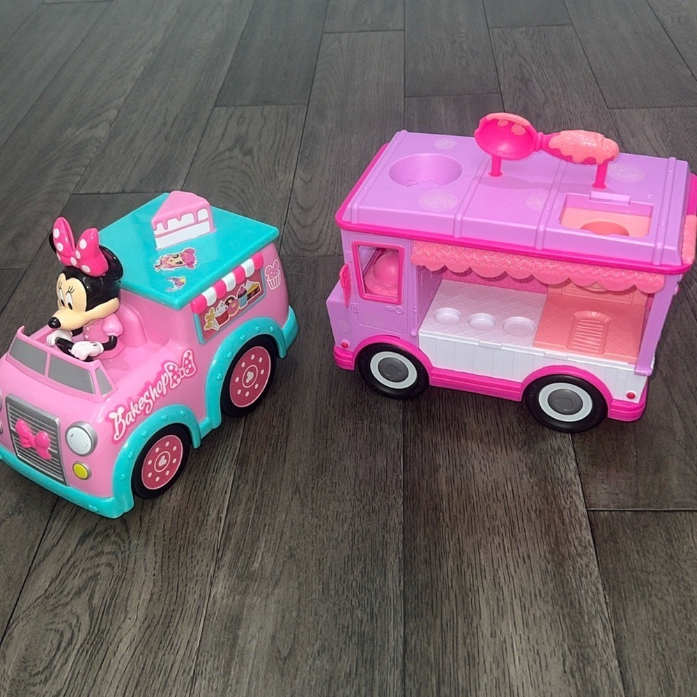 Minnie mouse bake shop truck and ice cream truck of other brand